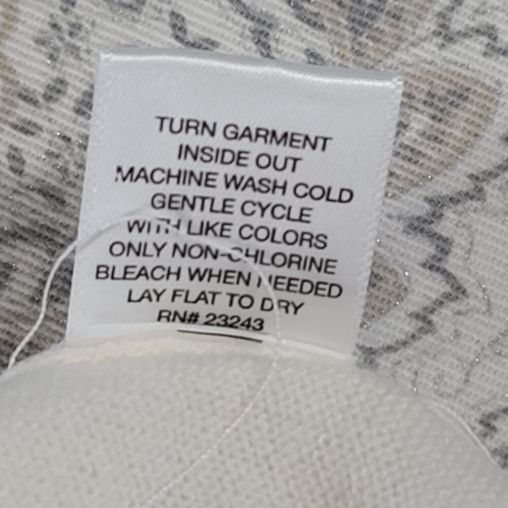 New York & Co Cardigan Argyle White Large - Picture 9 of 11